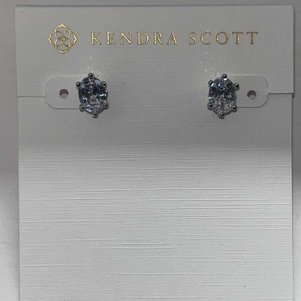 Kendra Scott Silver and Gray Stud Earrings